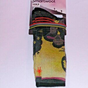 SmartWool Outdoor Afro Hike Print Light Cushion Unisex Crew Socks Mens Large NWT